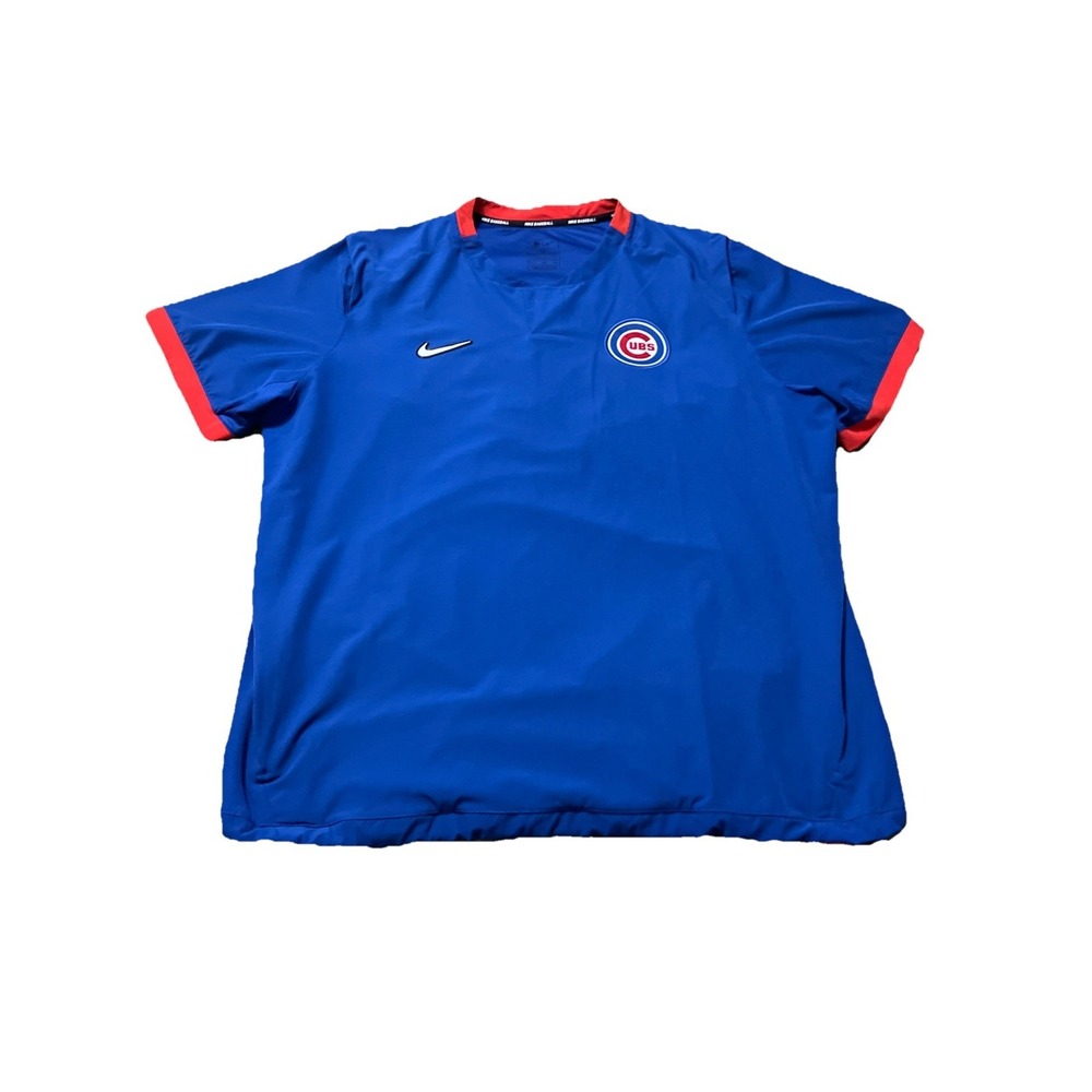 Chicago Cubs Shirt Mens XL MLB Baseball Nike Short Sleeve Training Windbreaker